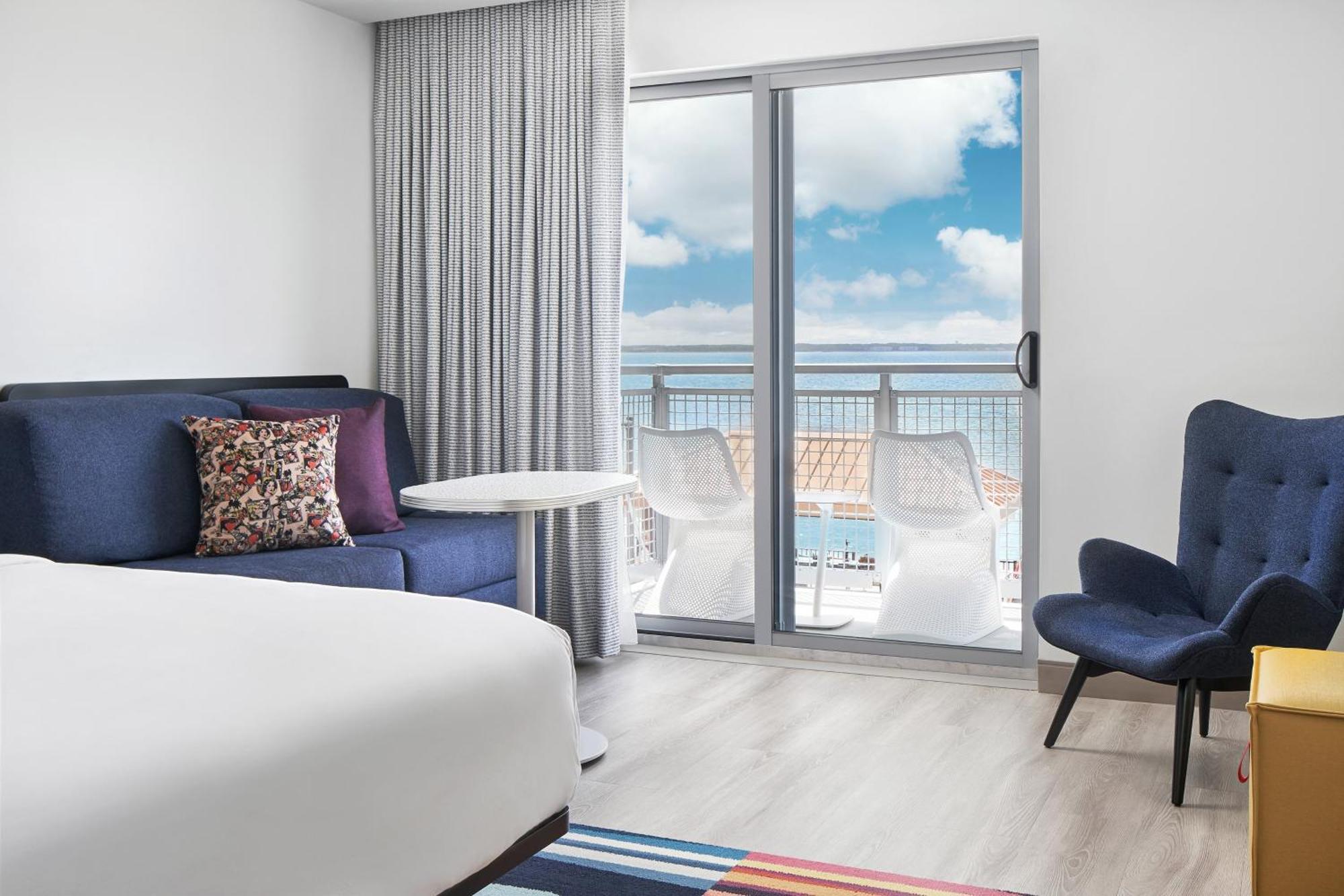 King Room Waterfront View Two Sofa Beds Balcony